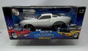 Muscle Machines '66 Mustang 1:18 Scale White Die Cast Car